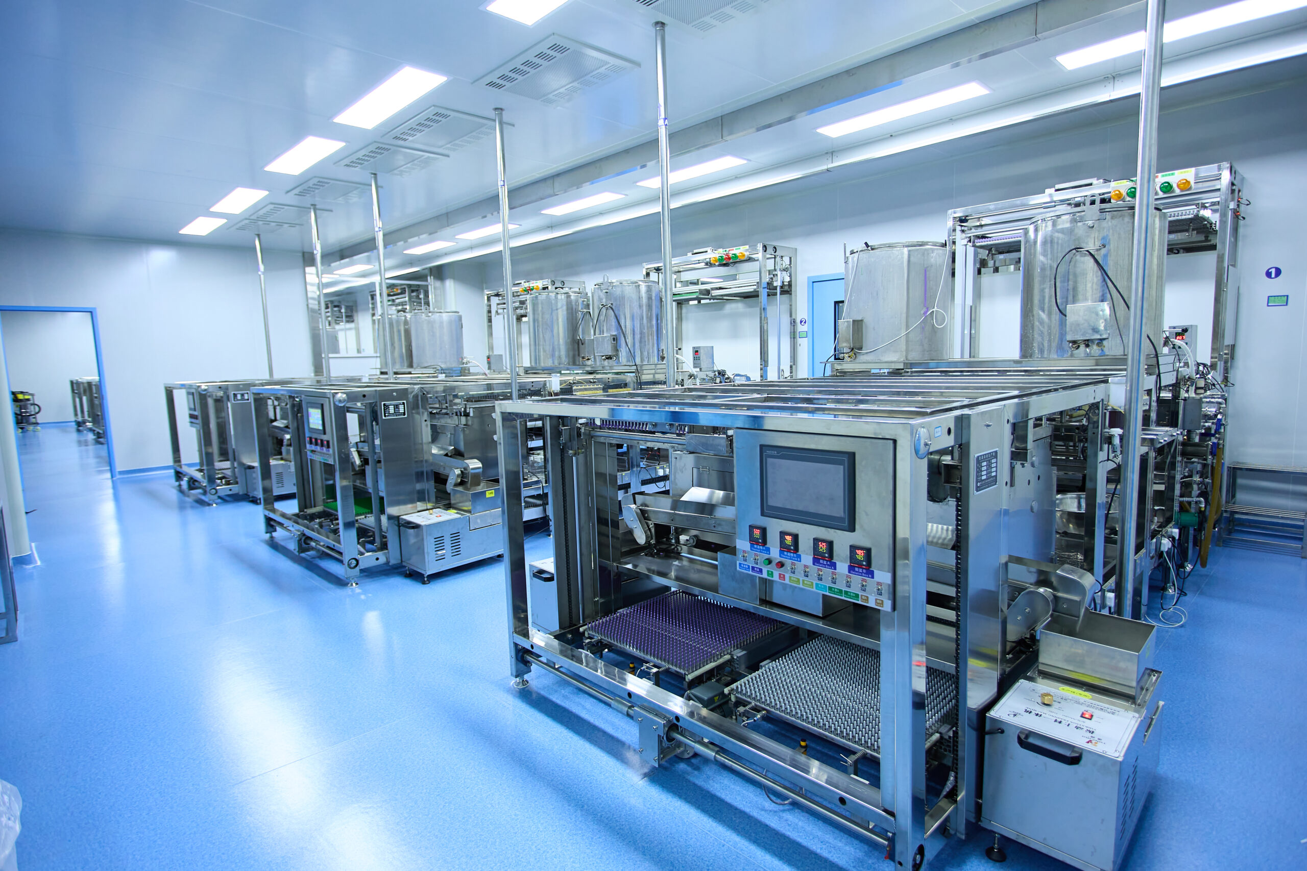 A collage of Halal and Kosher certification logos on a background of capsule manufacturing machinery